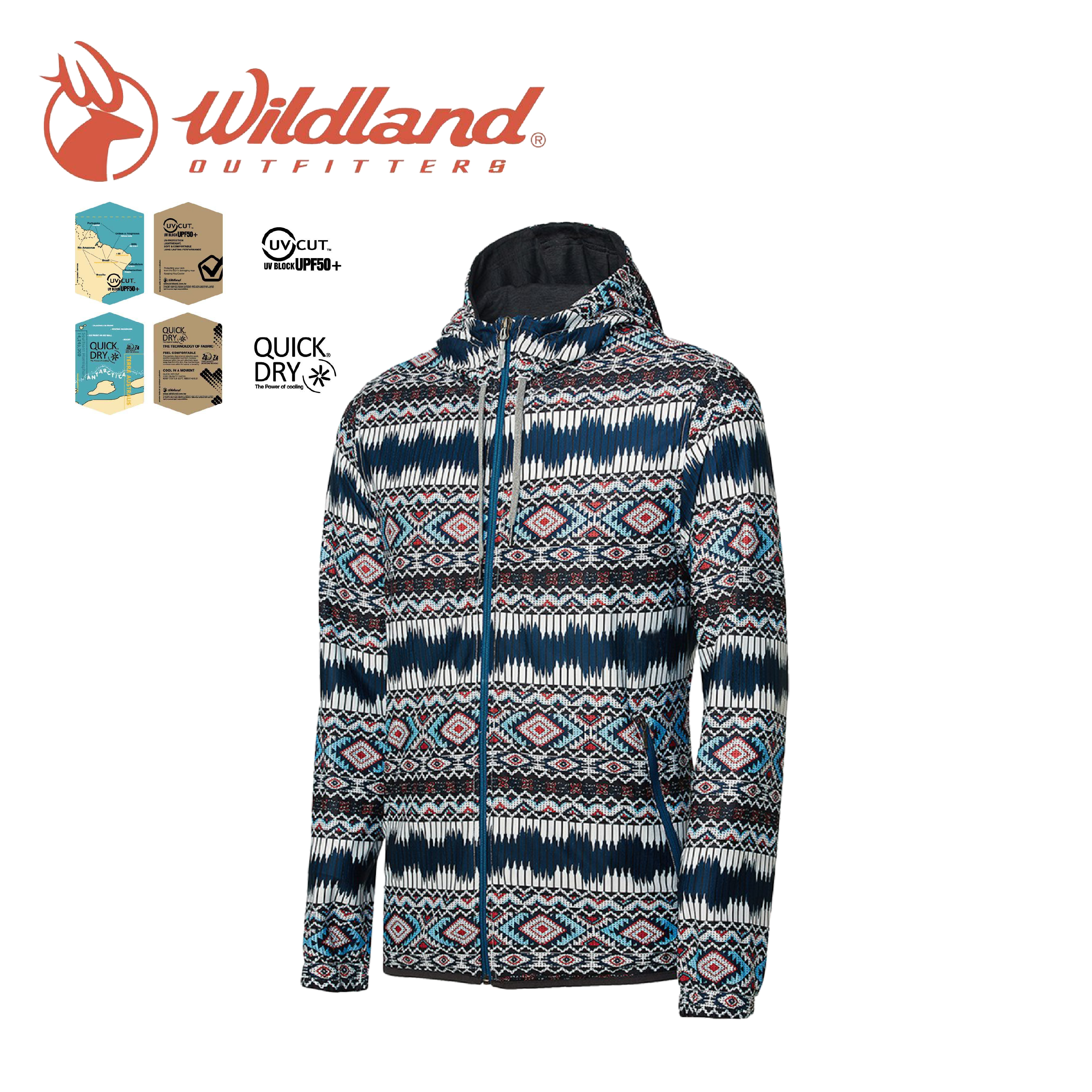 Wildland 荒野 彈性針織功能印花外套 男款 民族風/輕薄透氣/防曬/休閒登山 14W61656