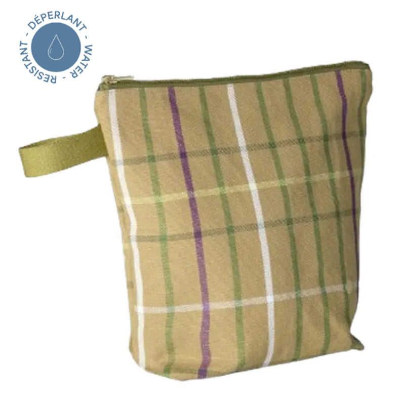 法國La cerise sur le gâteau 有機棉防水手提收納袋-蘇格蘭格紋(大)