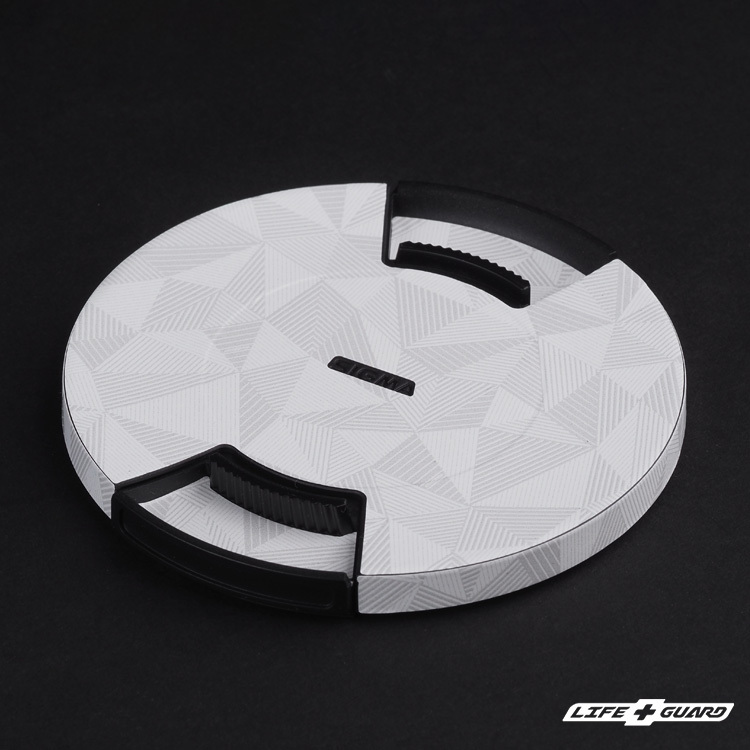 LIFE+GUARD 鏡頭蓋貼膜展示圖，LIFE+GUARD 風格設計