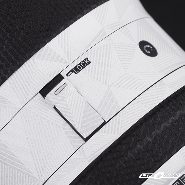 LIFE+GUARD 鏡頭蓋貼膜展示圖，LIFE+GUARD 風格設計