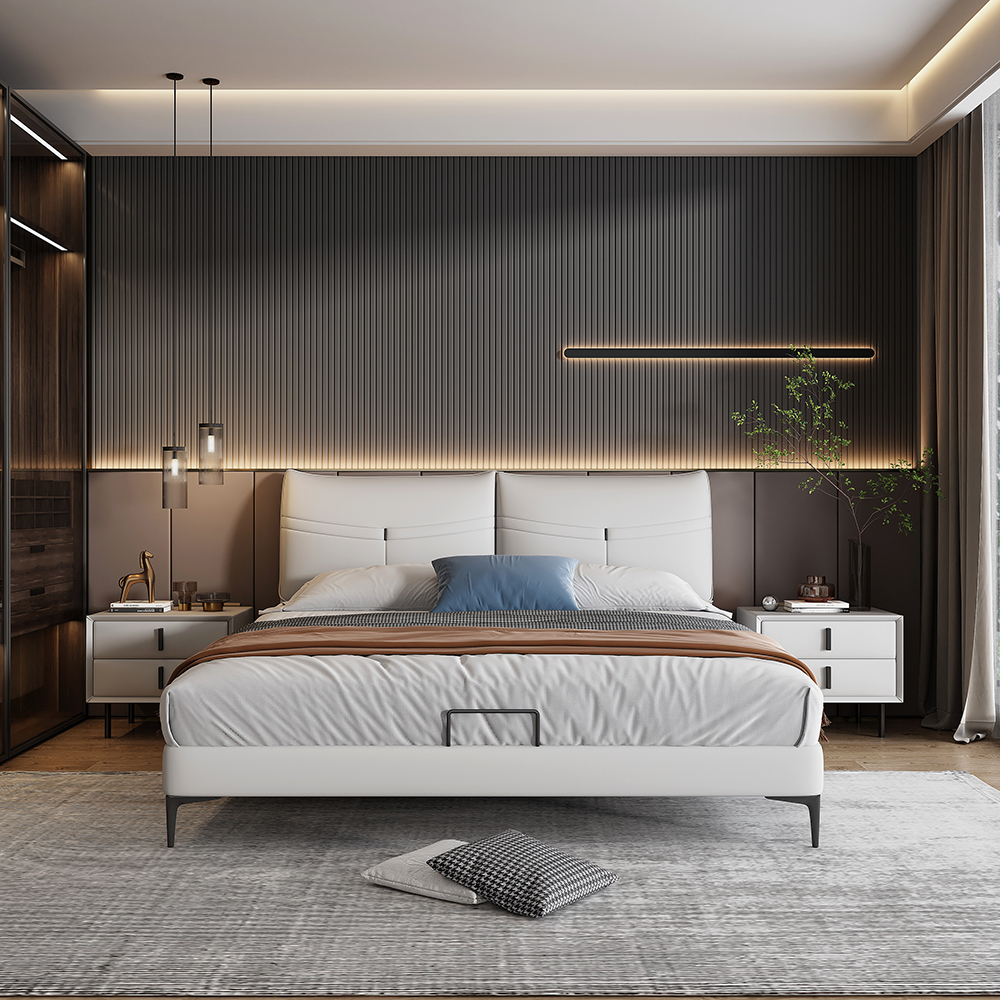 Romeo | 限量一組 | 柔皮蓬鬆6尺床檯組