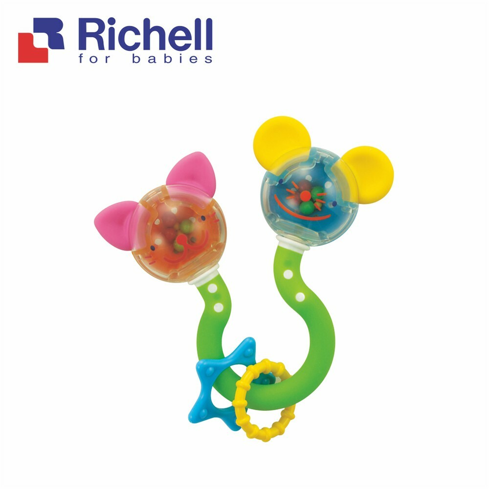 【Richell 利其爾】小動物系列固齒器- 新老鼠一家親 ( 5 個月以上適用) 安撫玩具