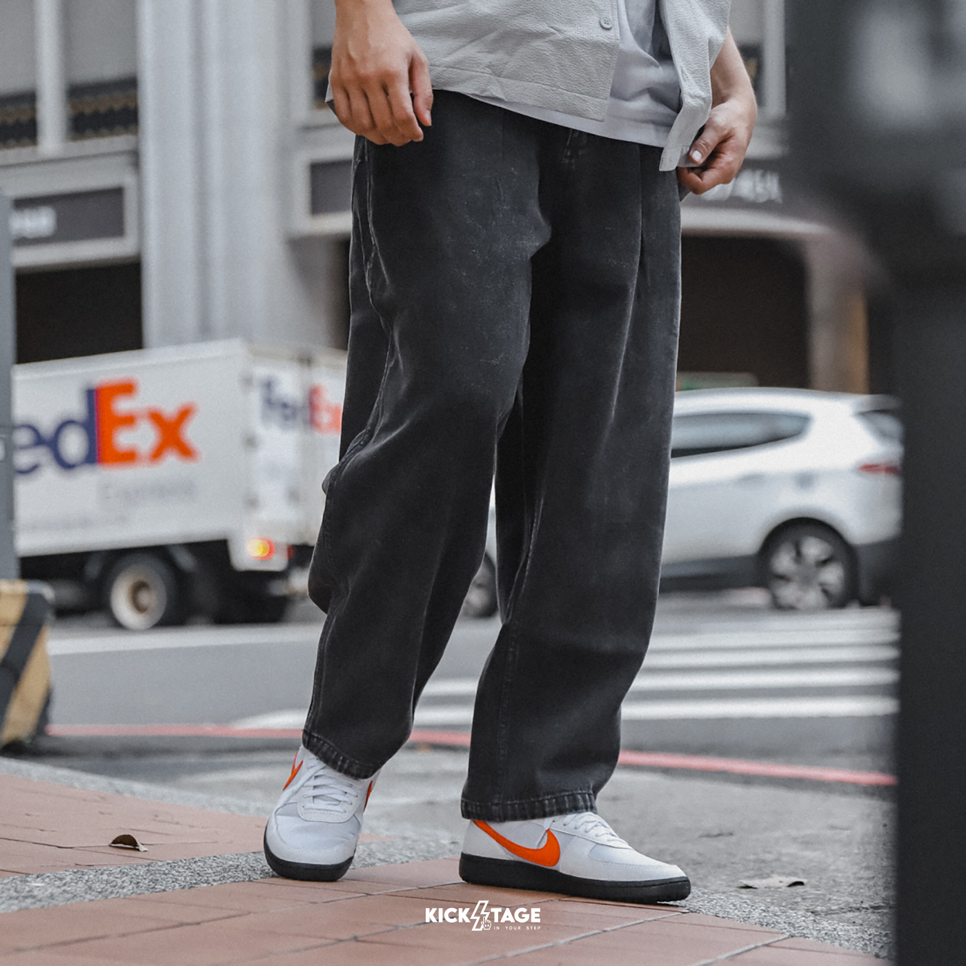 idealism x bside collaborations " BSide TEAM JEANS " 水洗黑色 單寧長褲【ID24096-BK】