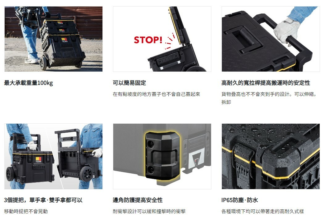 ＊中崙五金【附發票】TAJIMA 田島 快扣式可堆疊工具推車 TB-TBOXC 工具箱 推車 內附小托盤