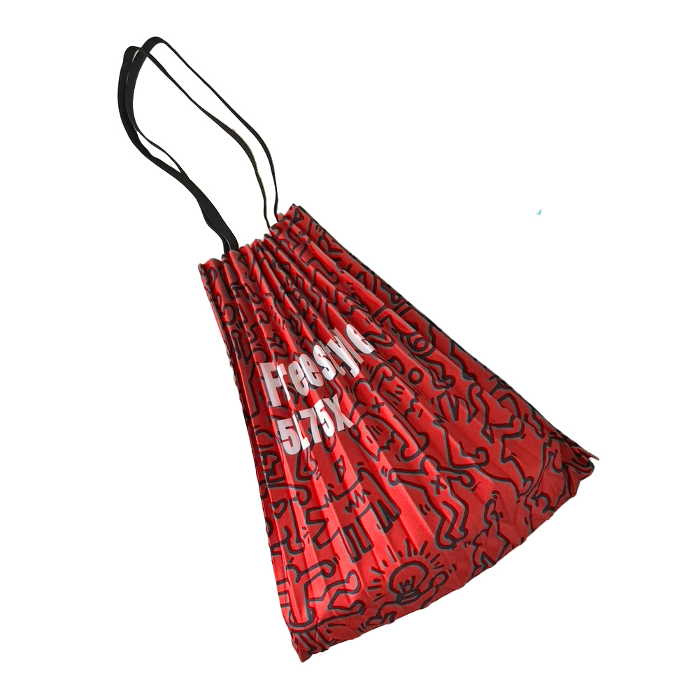 | 塗鴉風壓褶包 紅色