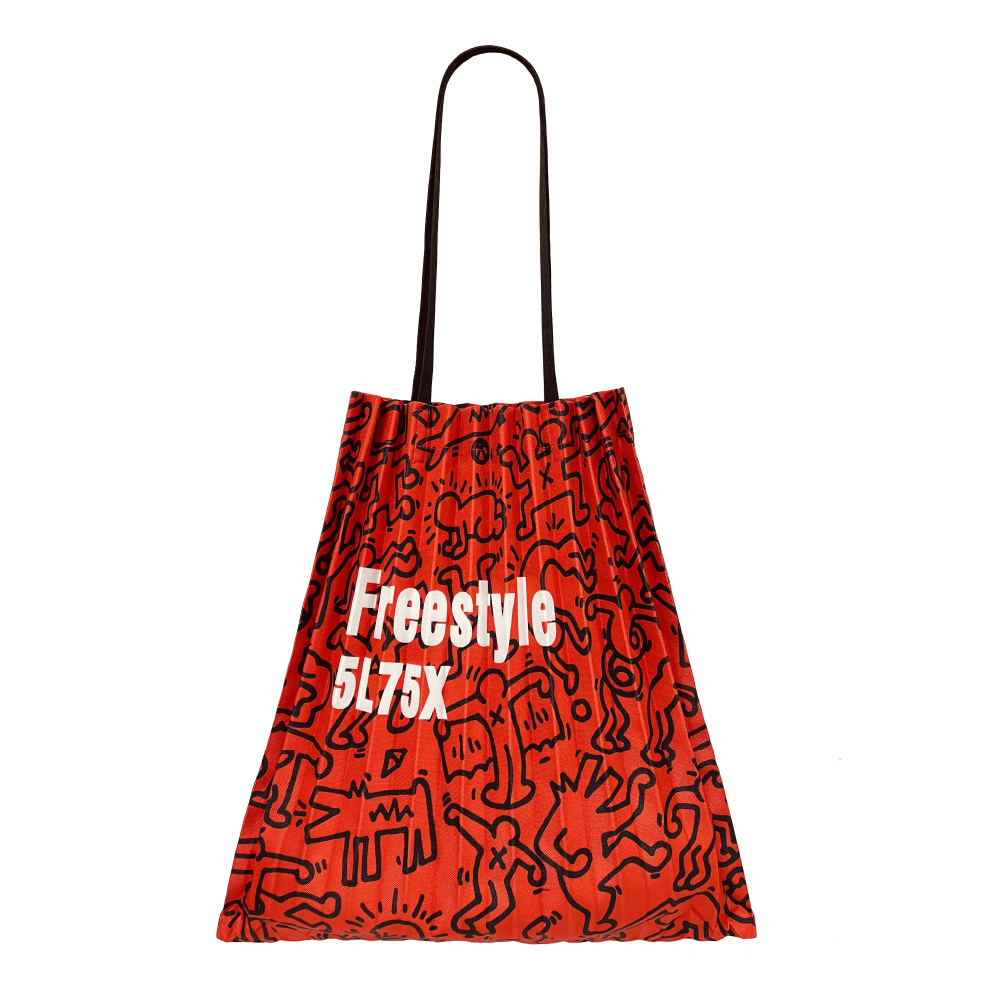 | 塗鴉風壓褶包 紅色