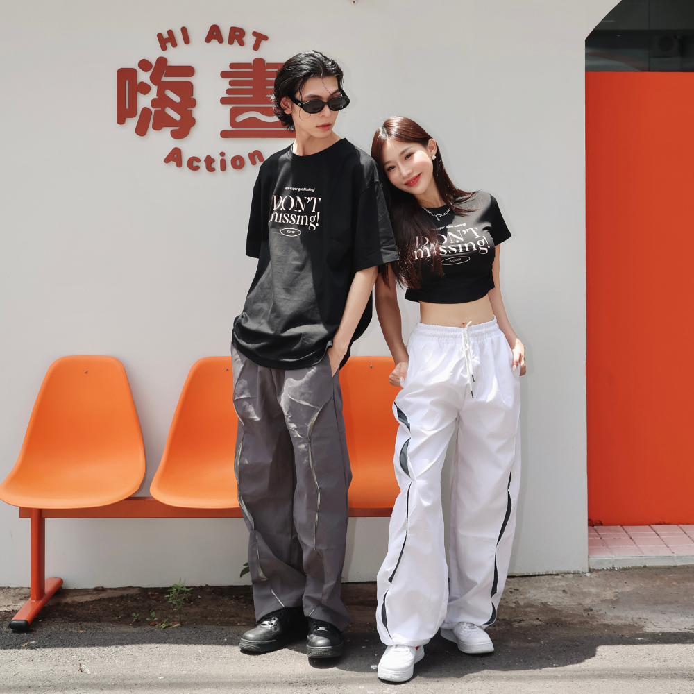 【DOMISS自訂】棉質短袖情侶裝 短袖上衣 T恤-2色 (現貨)