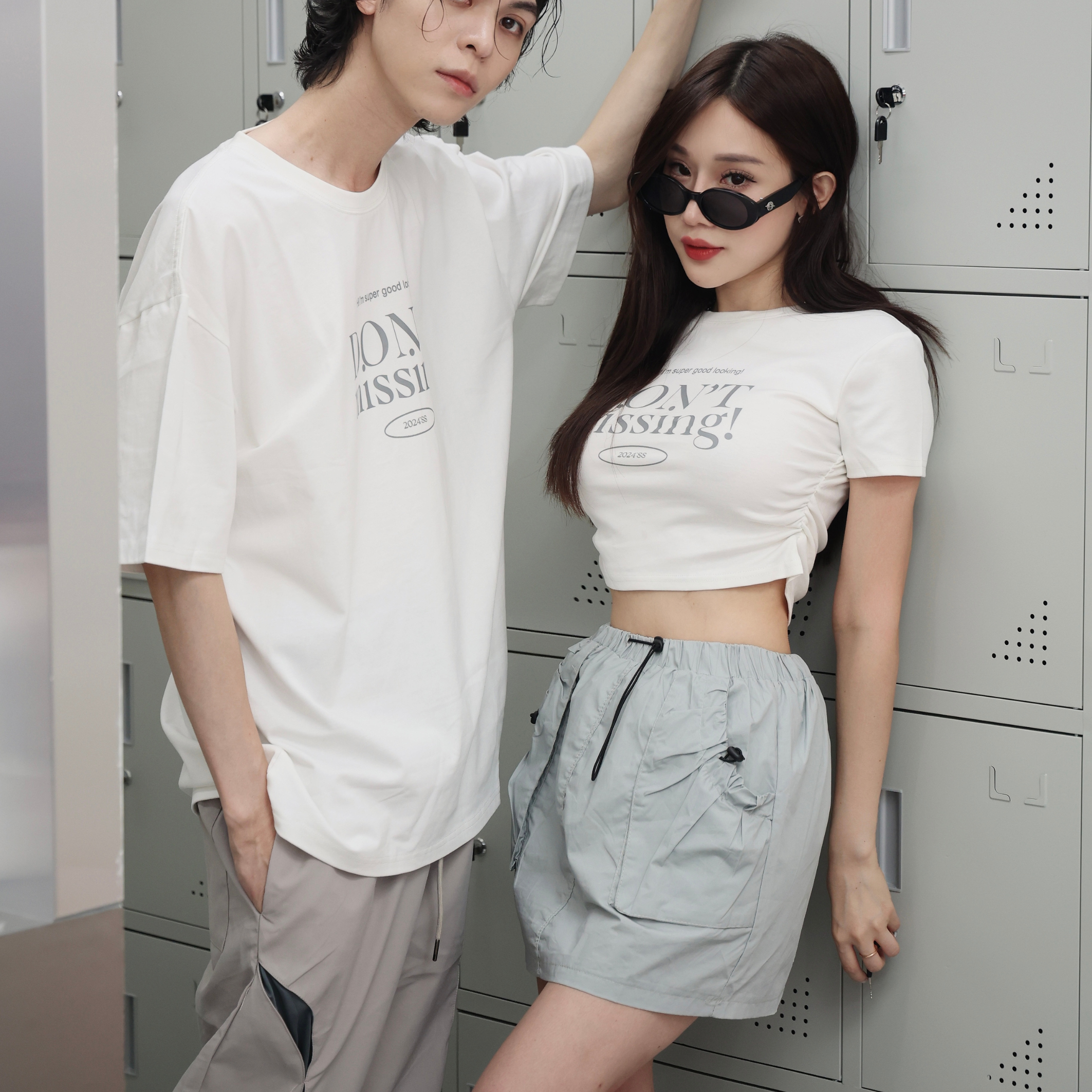 【DOMISS自訂】棉質短袖情侶裝 短袖上衣 T恤-2色 (現貨)