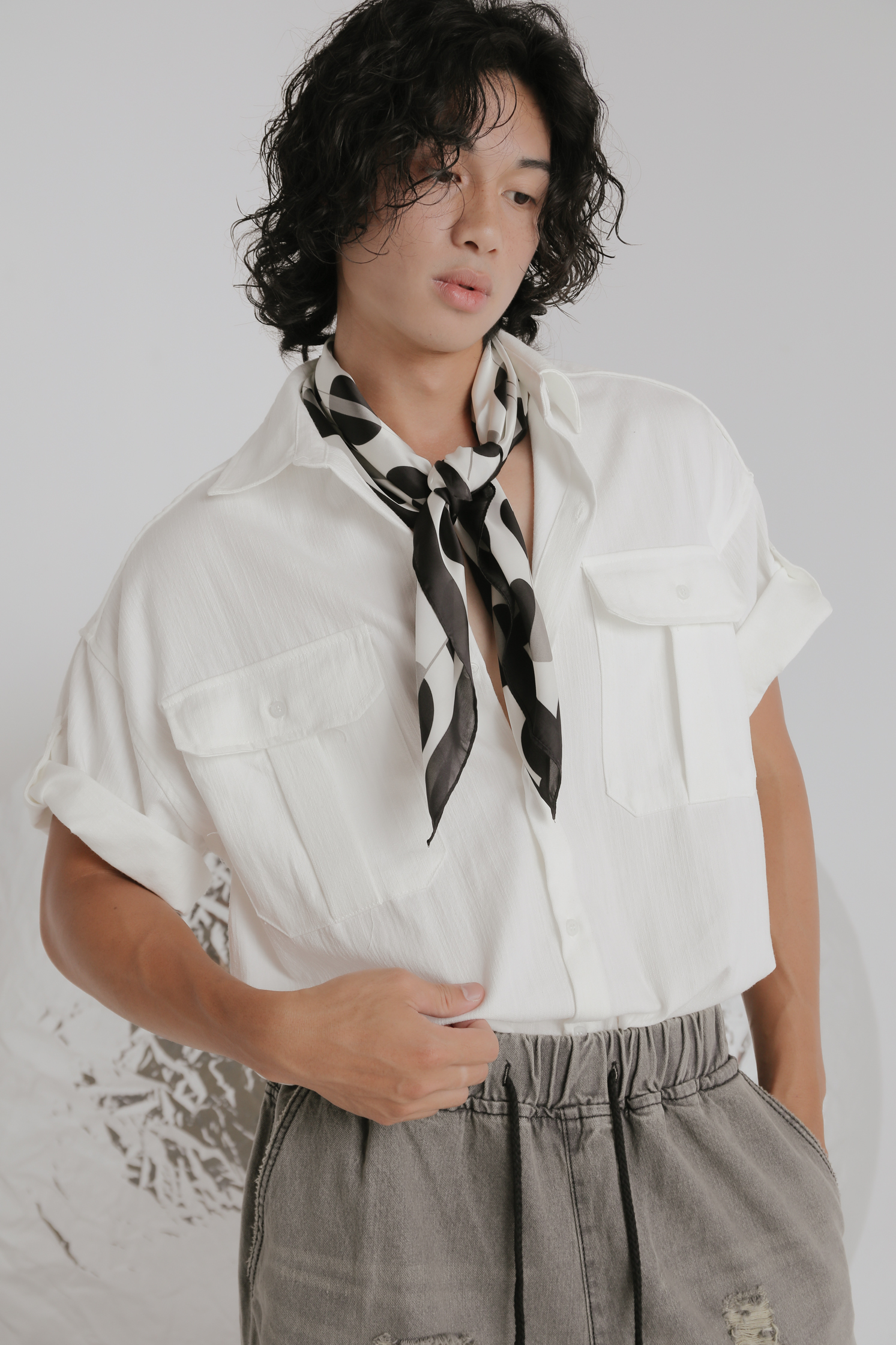 Denim Western Roll Up Shirt #短襯衫