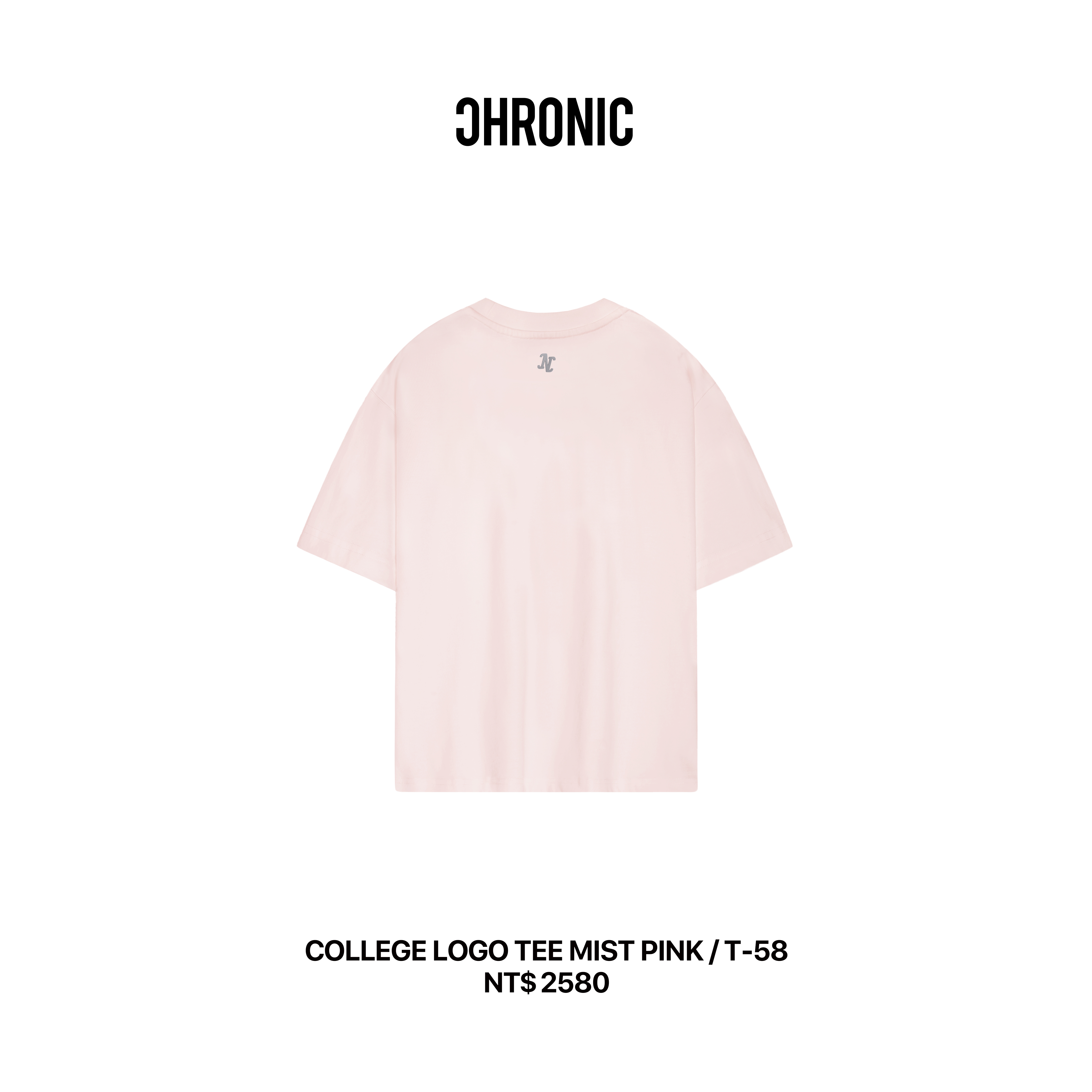 COLLEGE LOGO TEE MIST PINK / T-58