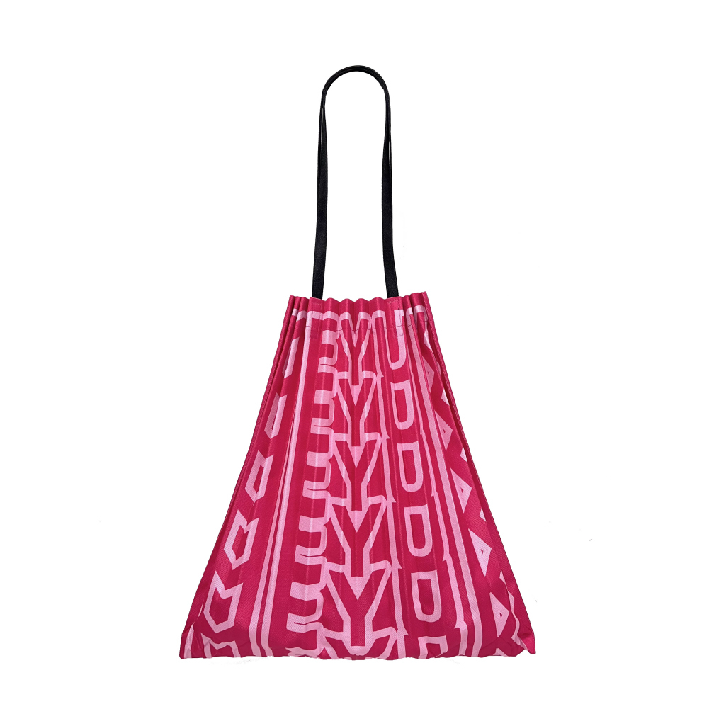 | 字母壓褶包 玫瑰紅