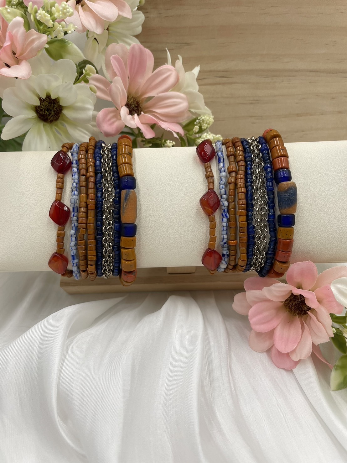 Muni-No.82貿易老珠六條式手鍊16cm