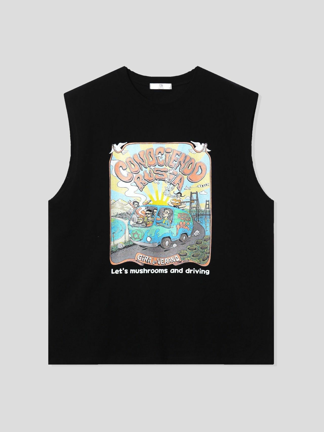 英文字圖案背心 36.5-016V