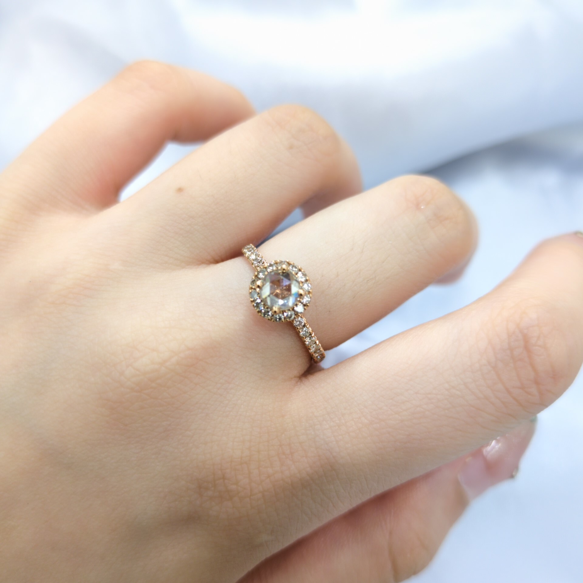 18K Rose Gold 1.04ct Diamond Ring