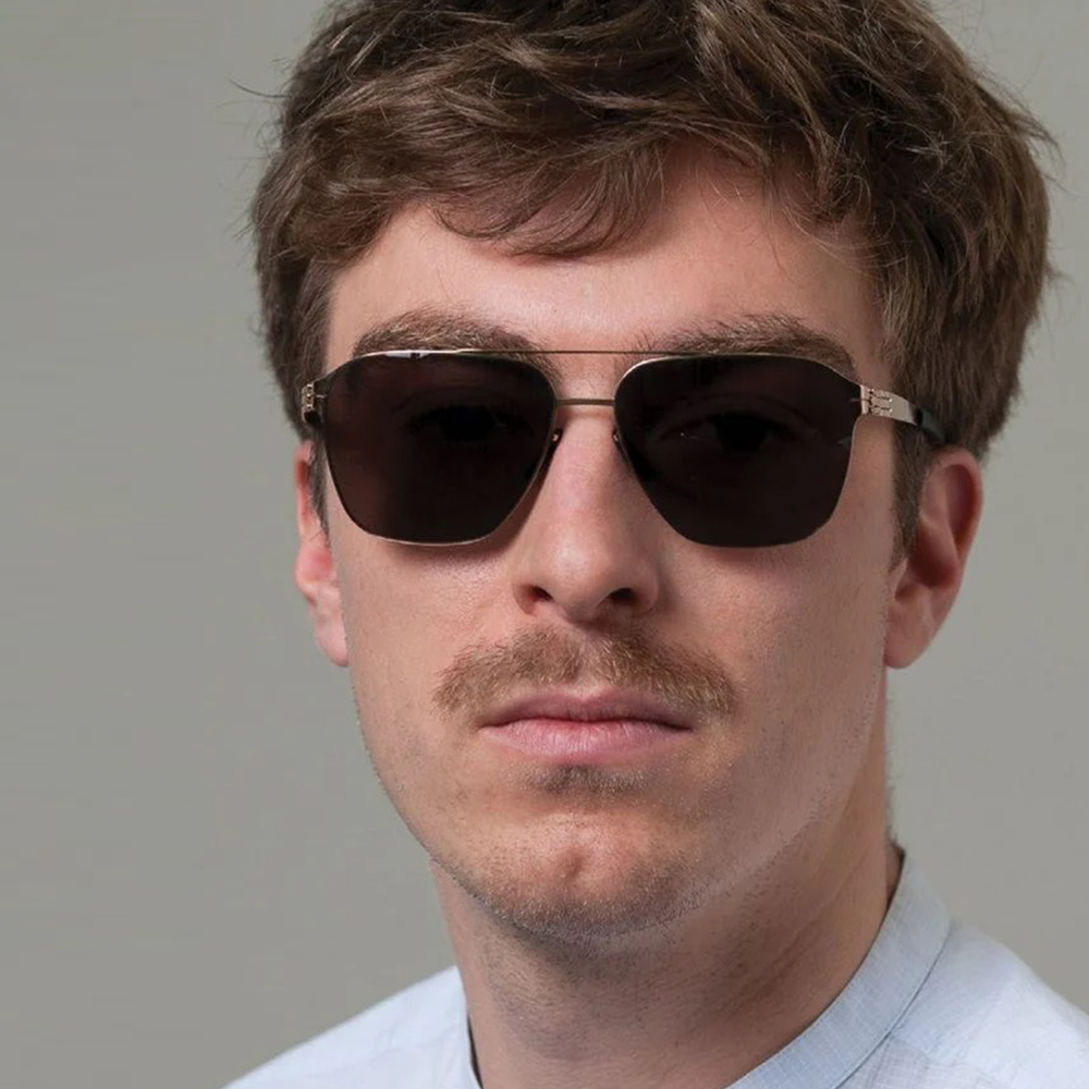 【ic! berlin】Jonathan I. Large Rose Gold 飛行員太陽眼鏡♥