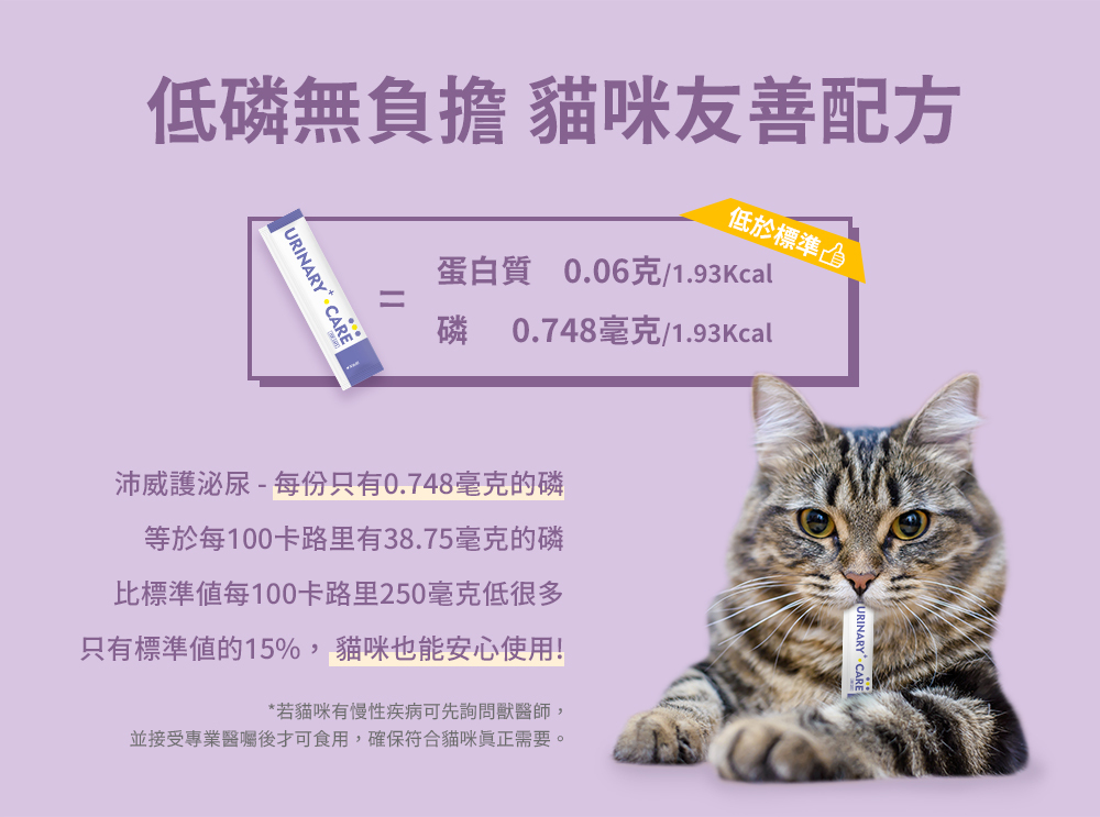 沛威貓保健護泌尿低磷貓咪友善