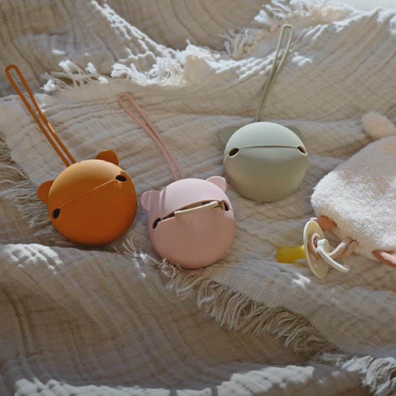 荷蘭Jollein 矽膠奶嘴收納盒-Caramel