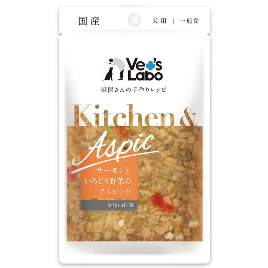 Vet's labo Kitchen & Aspic 犬用 三文魚 彩色野菜肉凍 80g
