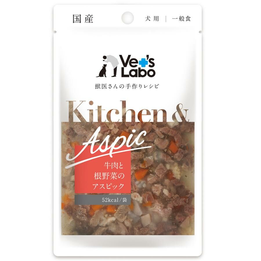 Vet's labo Kitchen & Aspic 犬用 牛肉 紅白蘿蔔 蓮藕肉凍 80g
