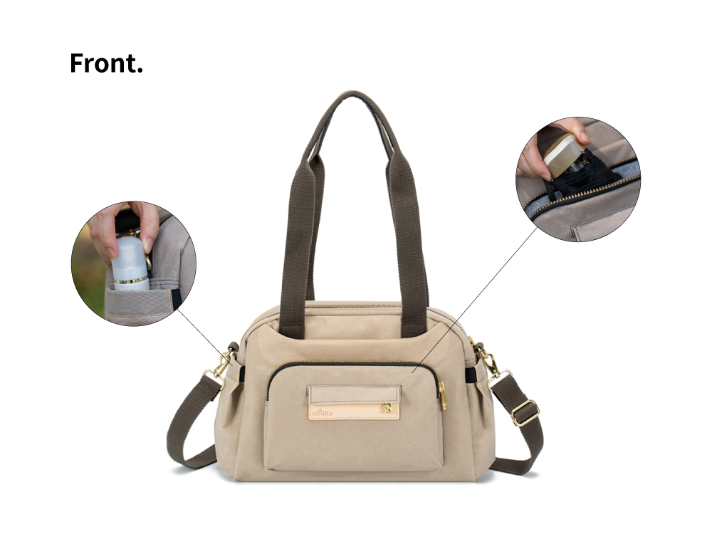 satana Soldier 趣遊漫步肩背包 奶茶色 SOS3050-419 正面照