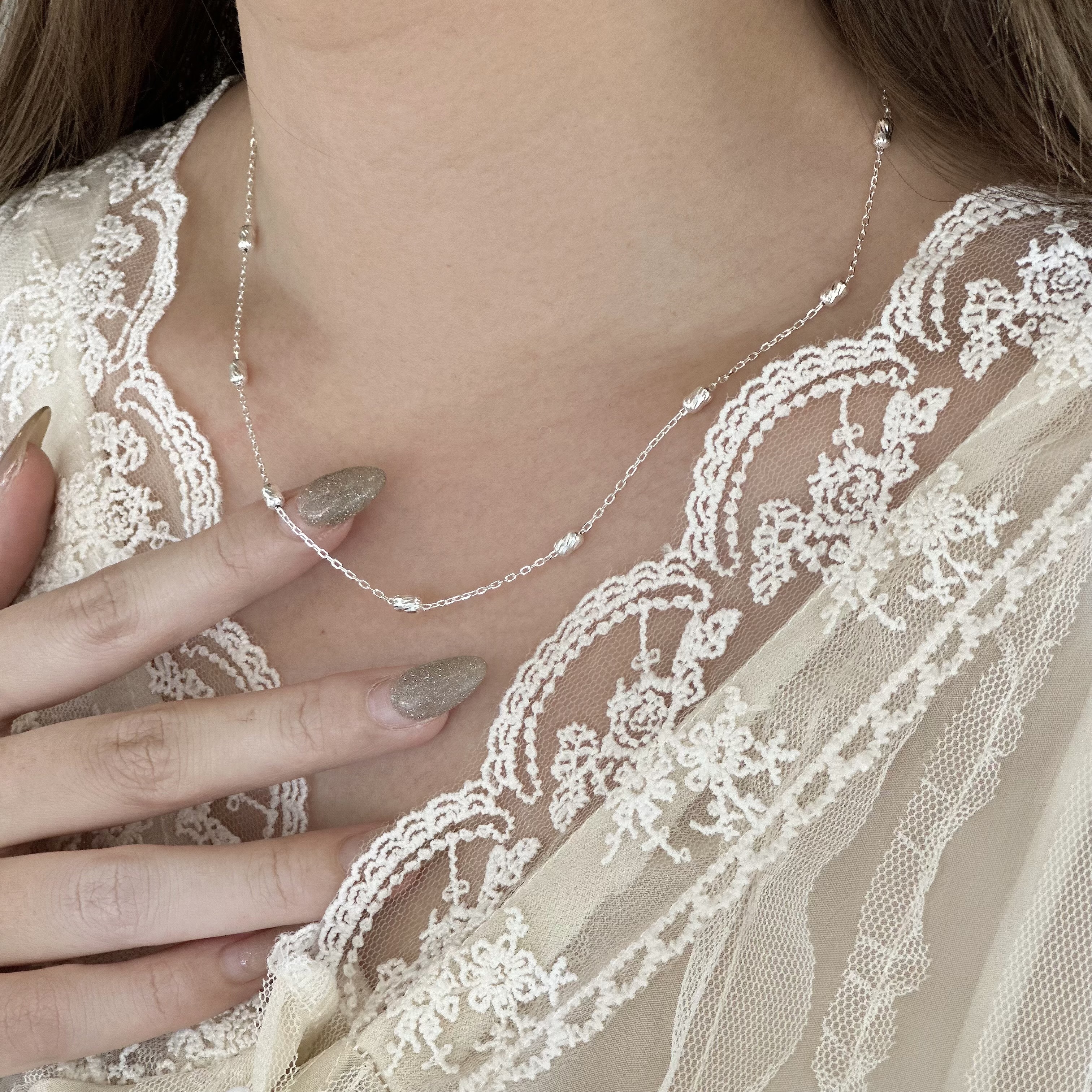 H54切割分布式純銀項鍊