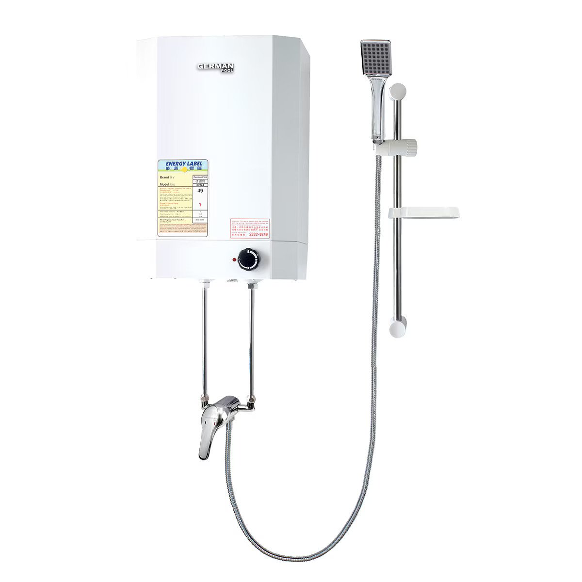 德國寶 German Pool   GPN-6EV‧花灑儲水式電熱水爐‧6 加侖‧23公升‧香港行貨,原廠1年零件保養,10年內膽保養‧