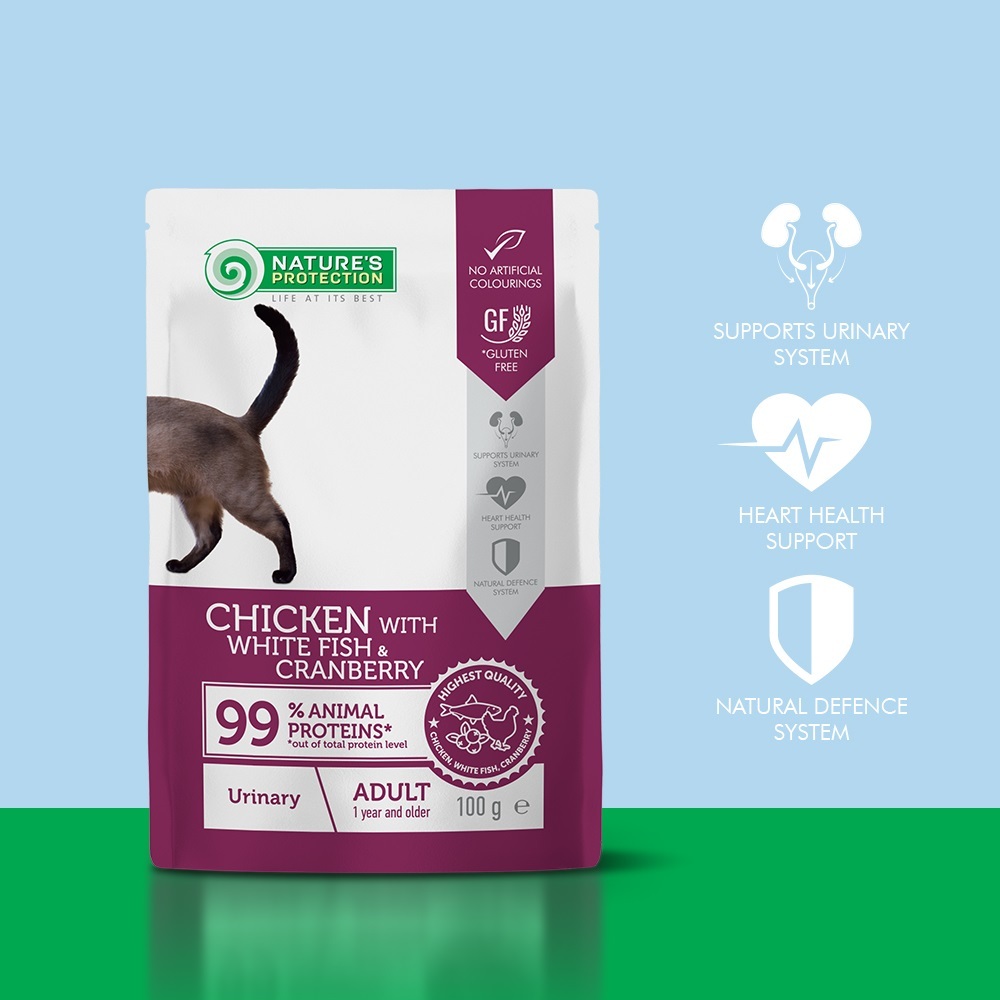 Natures Protection Urinary Chicken & White Fish & Cranberry Cat wet food  (100g x 22包)