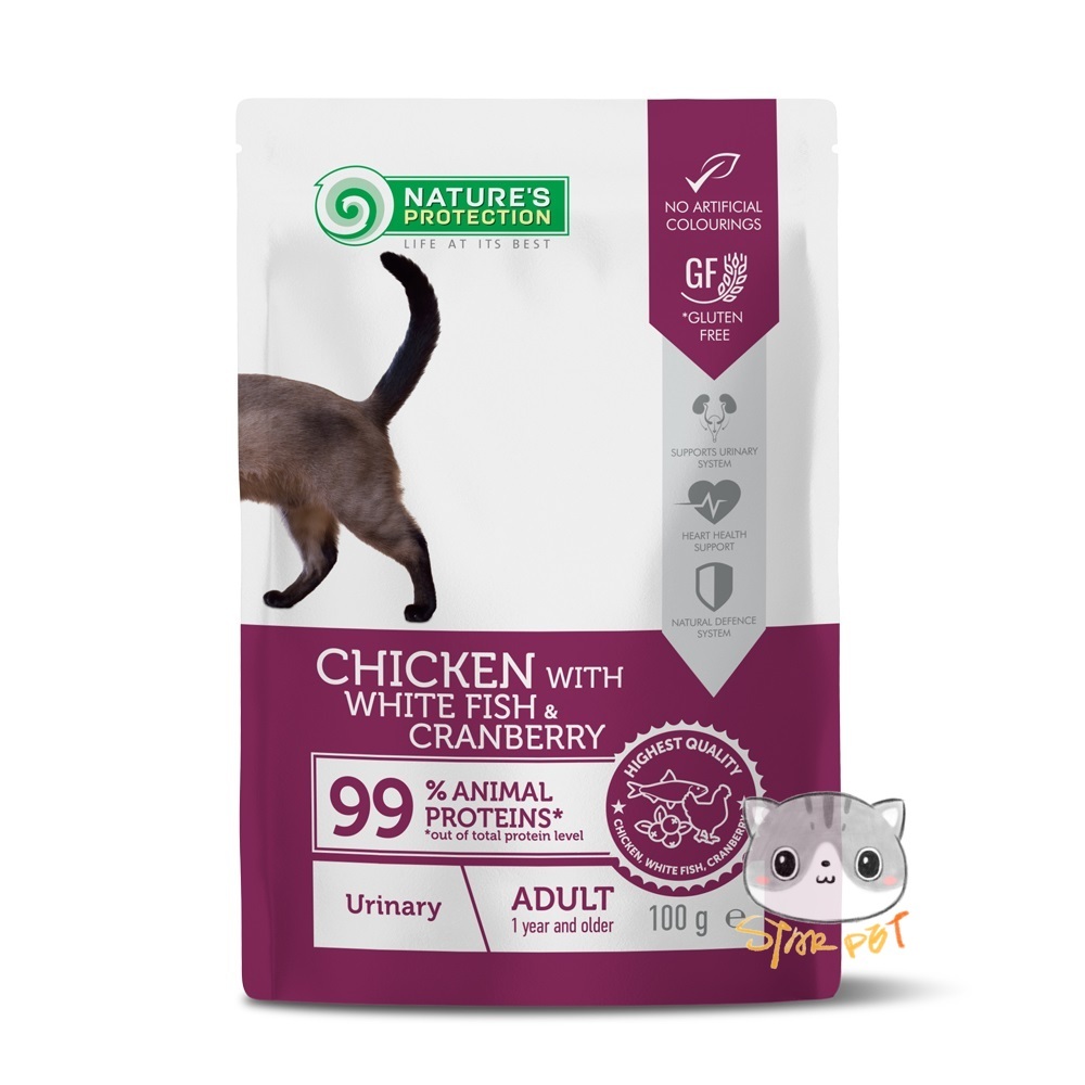 Natures Protection Urinary Chicken & White Fish & Cranberry Cat wet food  (100g x 22包)