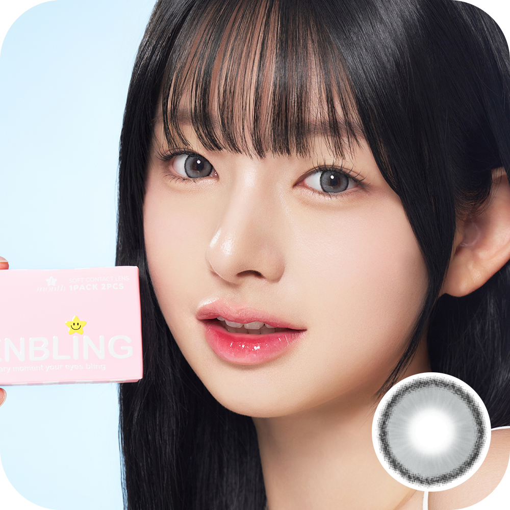 [月拋] LENBLING 1 Month FLORING Mono Gray 月拋拋棄彩妝隱形眼鏡｜每盒2片