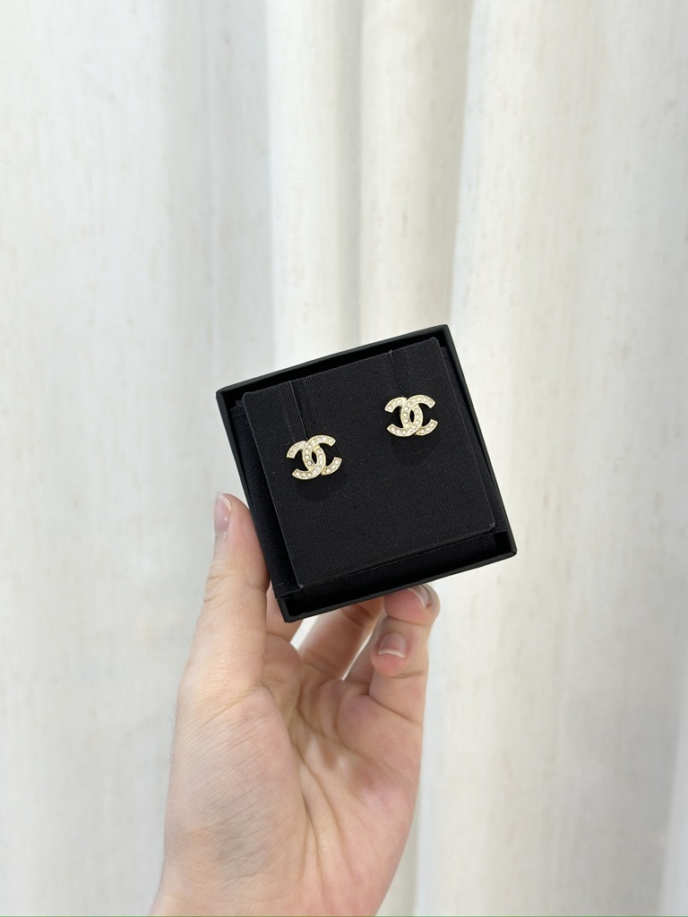 CHANEL Classic CC Logo Earrings ABE100 經典雙C細logo