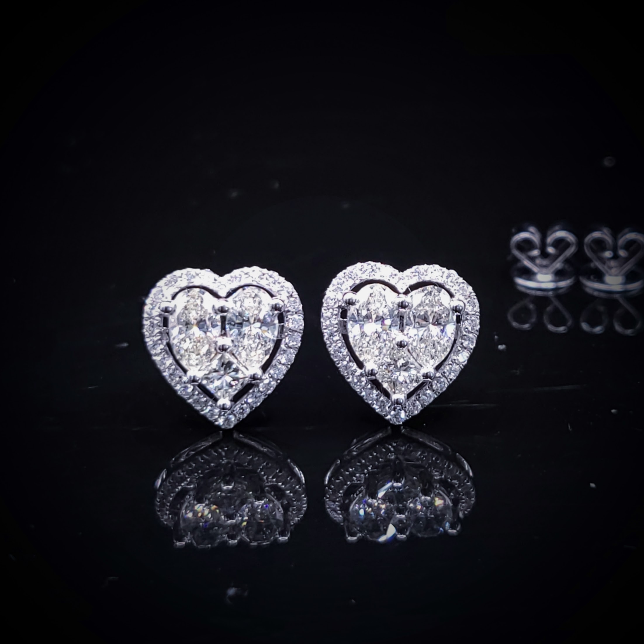 18K White Gold 1.42ct Diamond Earrings