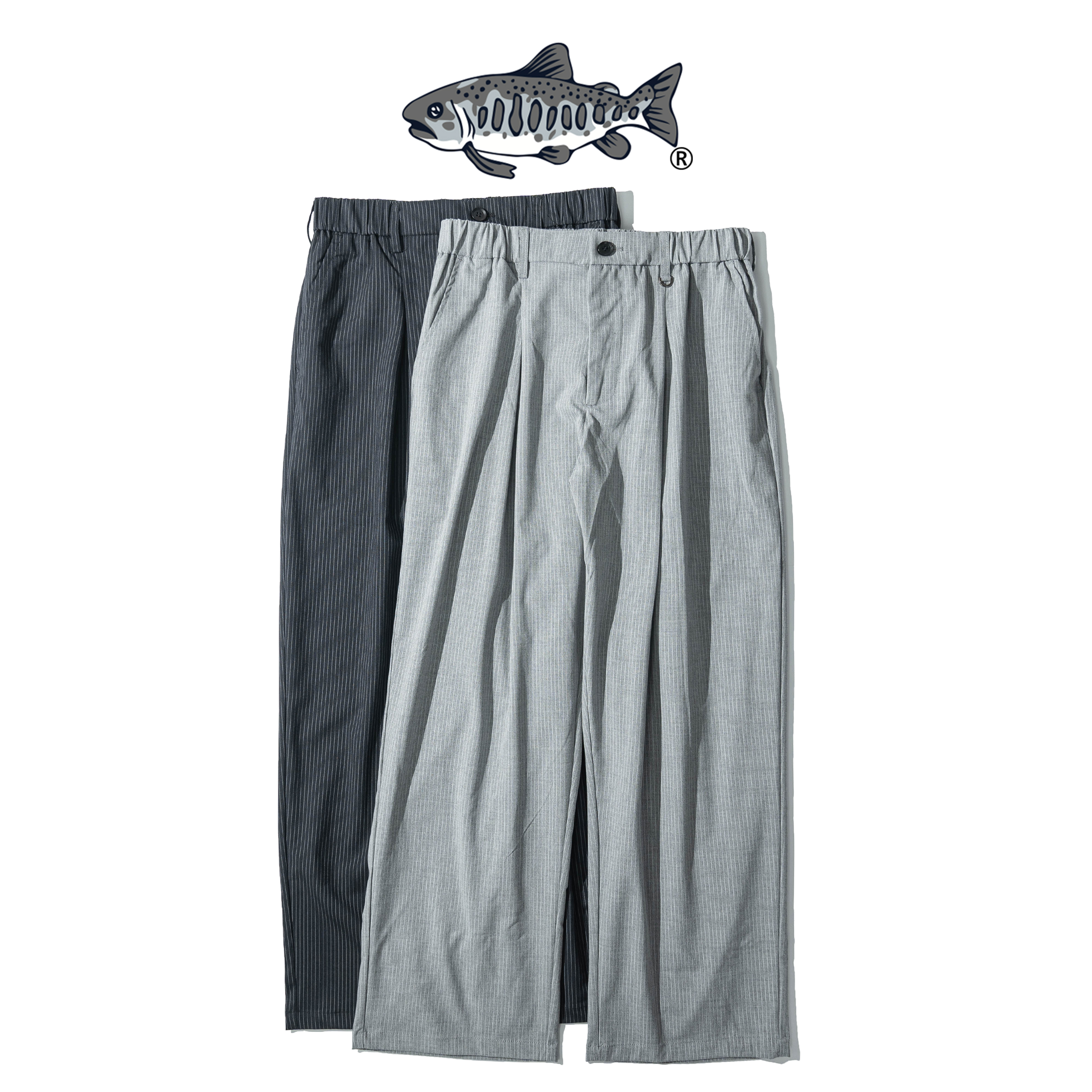 AGILITY Loose Stripe Pleated Pants 褶線 寬版 條紋 西裝長褲 [AC12-SP]