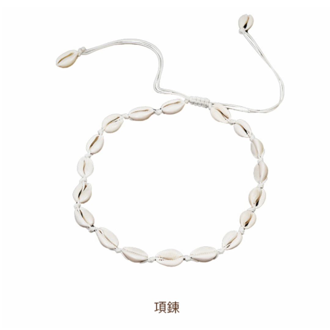 ▲Yukari 海邊度假風貝殼串珠項鍊 [Y0036]