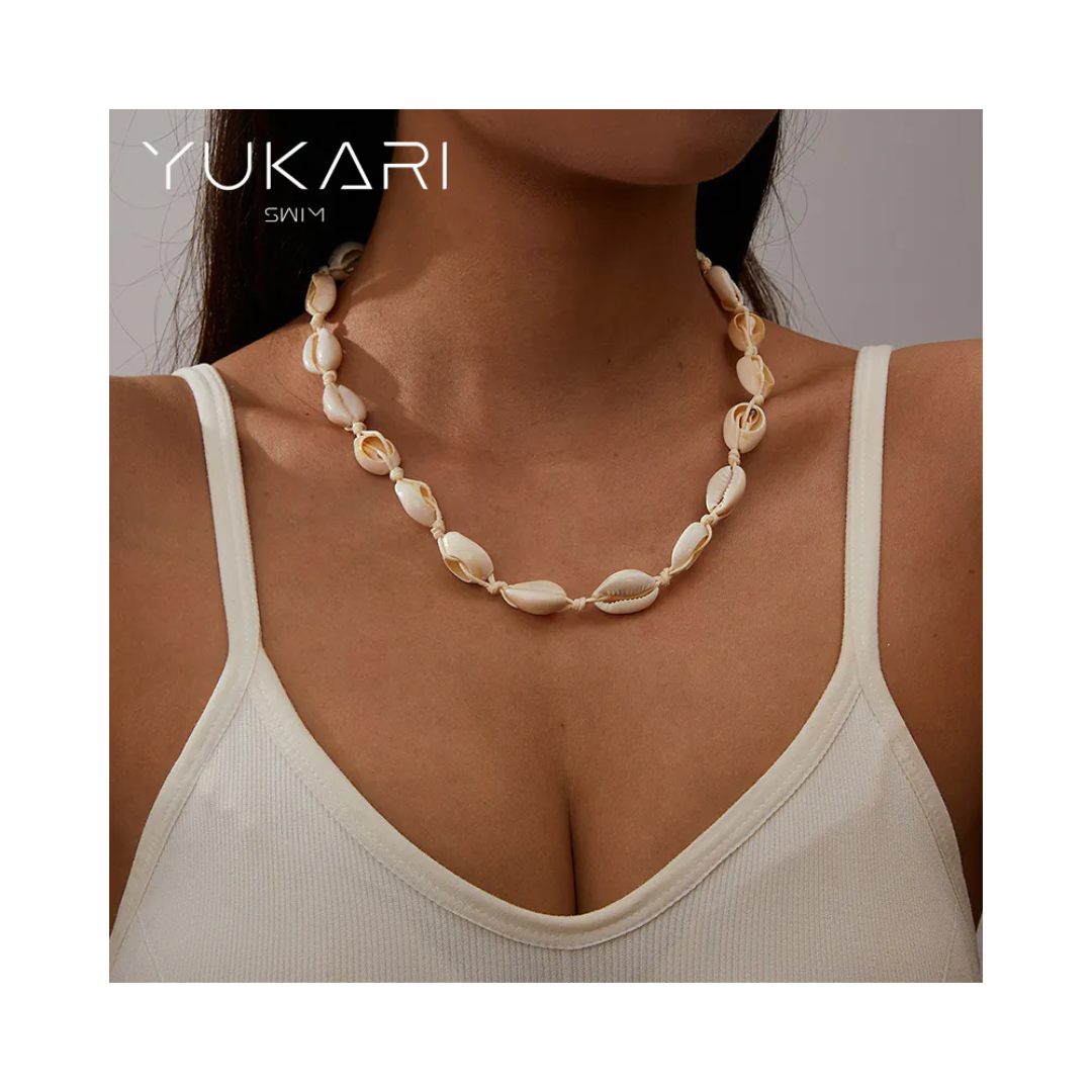 ▲Yukari 海邊度假風貝殼串珠項鍊 [Y0036]