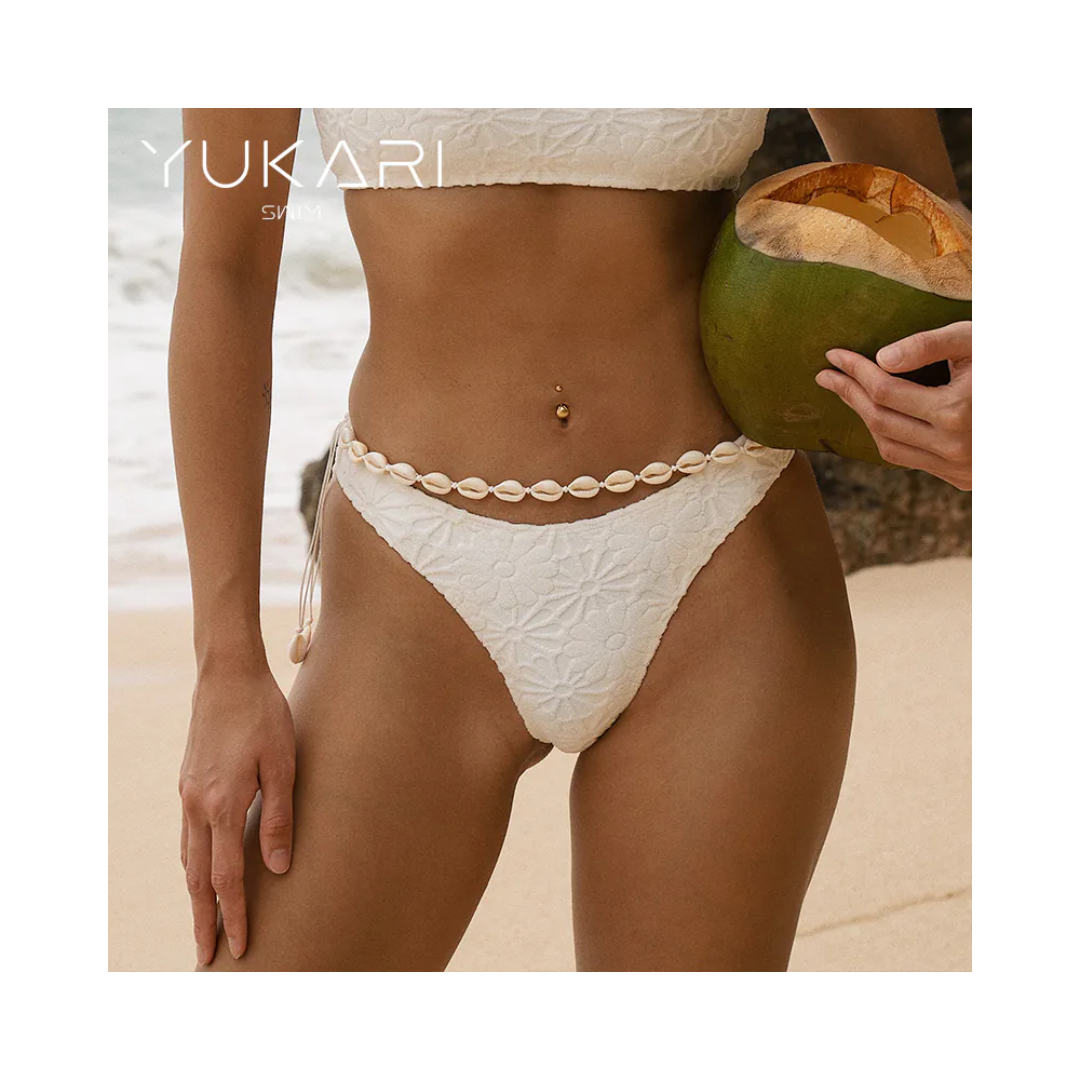 ▲Yukari 海邊度假風貝殼串珠腰鍊 [Y0037]