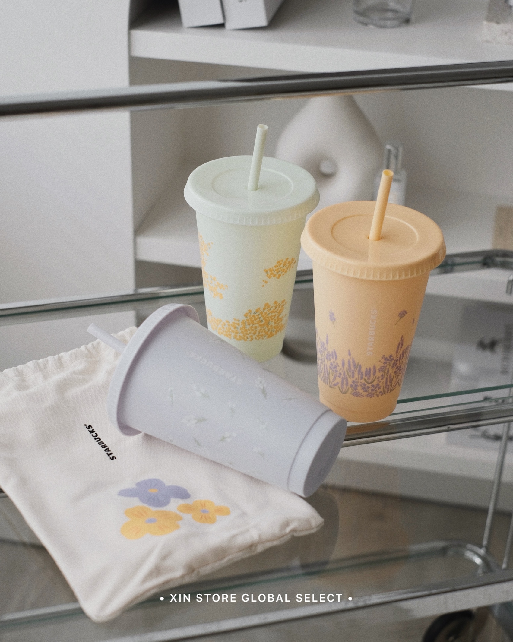 【現貨】Starbucks 星巴克 花卉風情 清新 碎花 吸管杯 隨行杯 三色一組