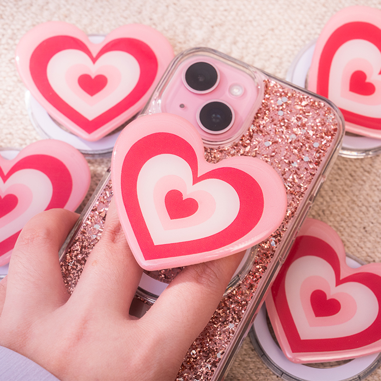 粉紅愛心支架 MagSafe 磁吸- 手機氣囊伸縮支架