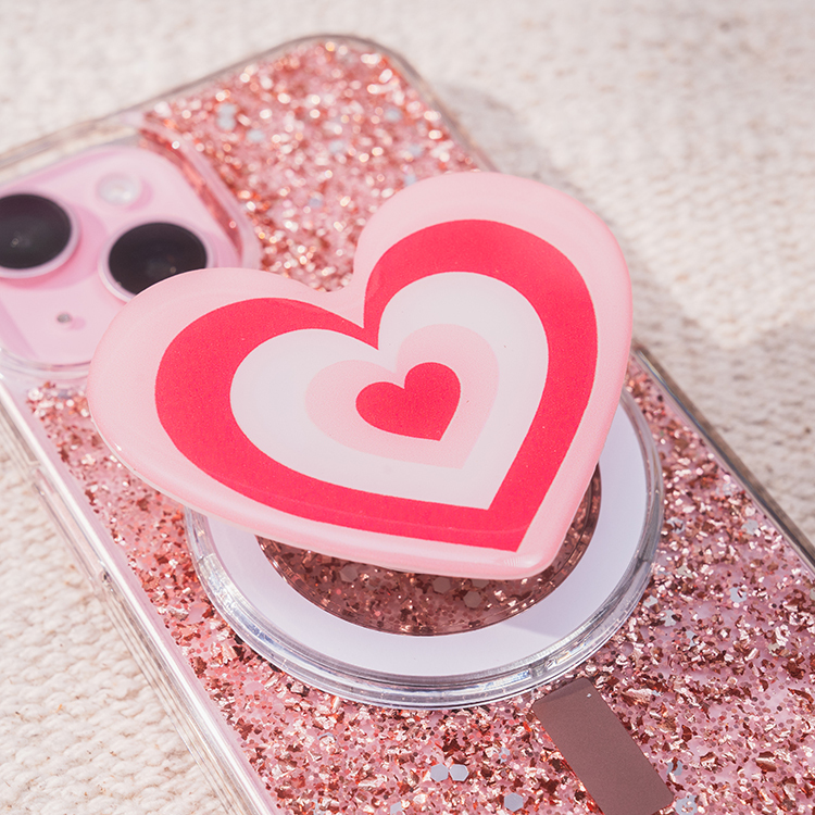 粉紅愛心支架 MagSafe 磁吸- 手機氣囊伸縮支架