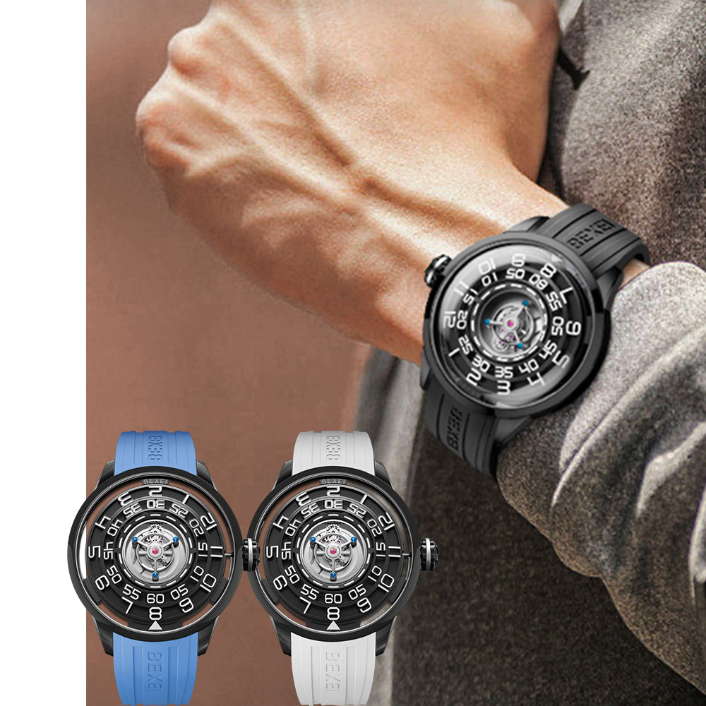 (預購)【BEXEI 貝克斯 】9110  科技感 黑洞 懸浮陀飛輪 機械錶 未來感 黑洞造型設計