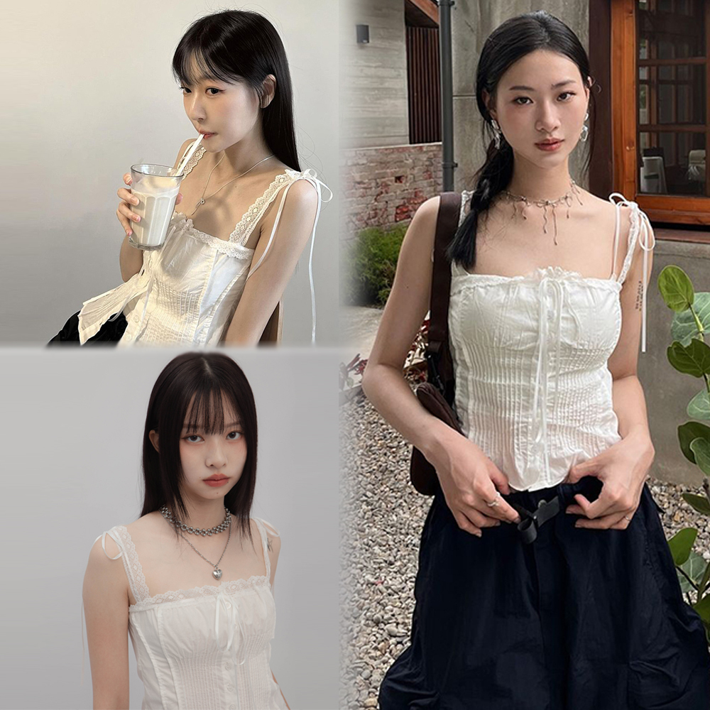 蕾絲綁繩背心上衣