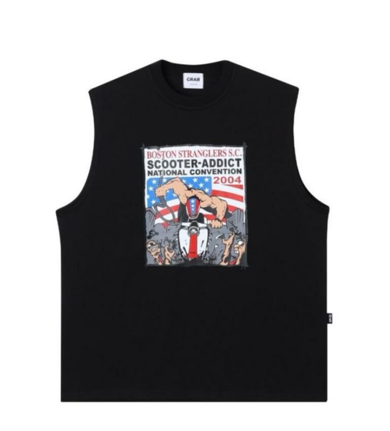 英文字圖案背心 V1092