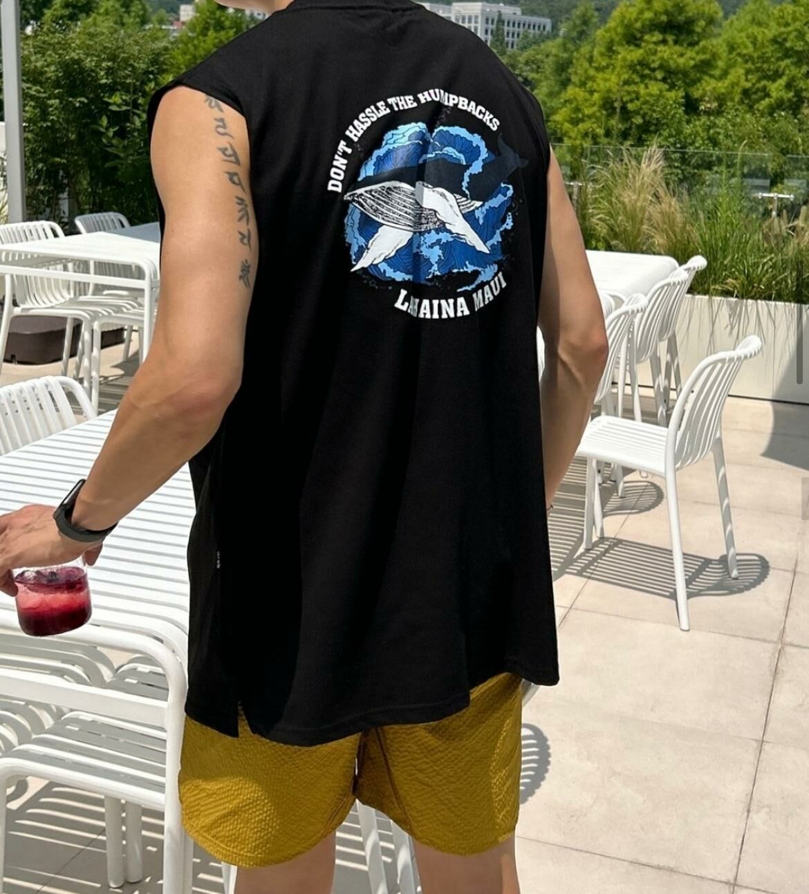 OverSize英文字圖案背心 V1094