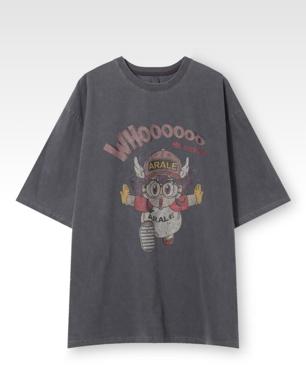 OverSize洗水小雲圖案短袖Tee T5545