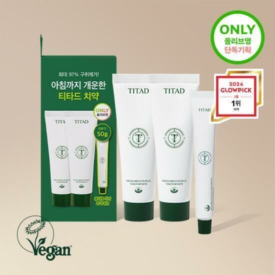 《Olive young連線》TITAD Fresh Breath Plus Toothpaste Double Pack (100g*2ea + 50g)