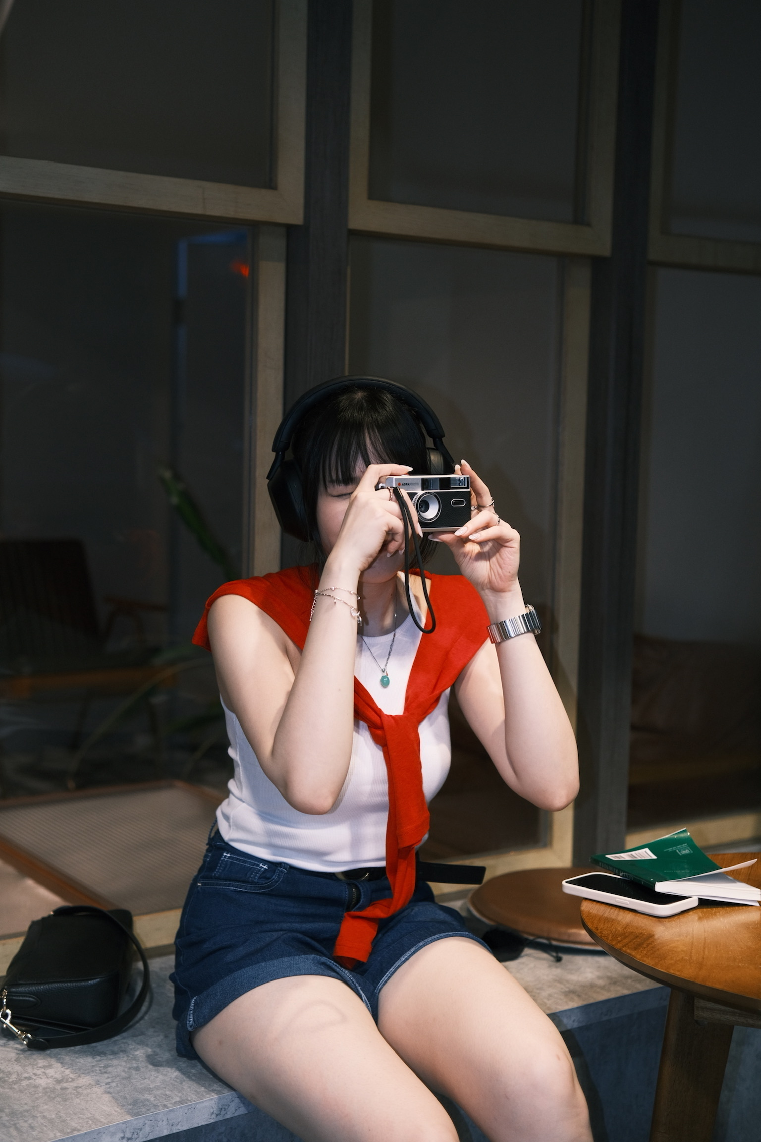 大熱! 顯瘦撞色Top with Outer (set)