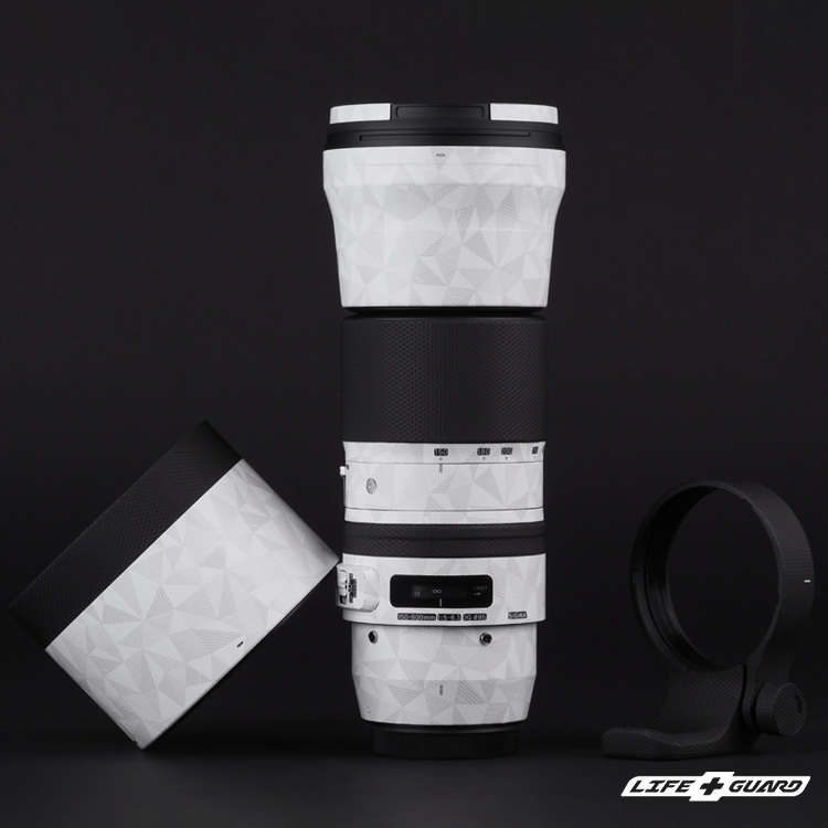 LIFE+GUARD 鏡頭蓋貼膜展示圖，LIFE+GUARD 風格設計