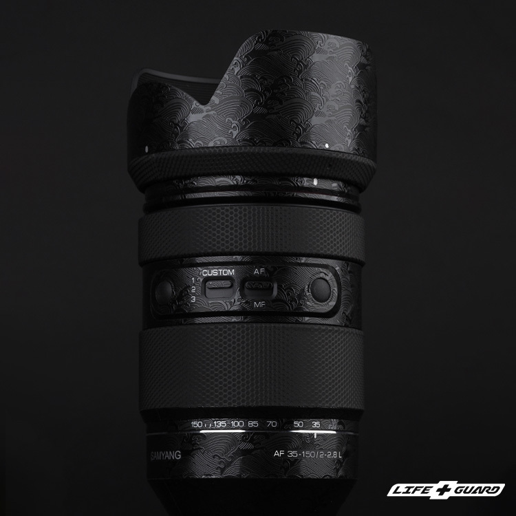 LIFE+GUARD 鏡頭貼膜安裝示意，適用 SAMYANG AF 35-150mm F2-2.8 L