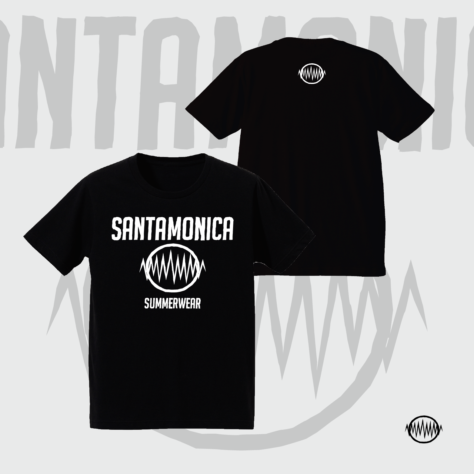 【SANTA MONICA SUMMER WEAR】SMSW 定番 logo TEE（黑款白字）