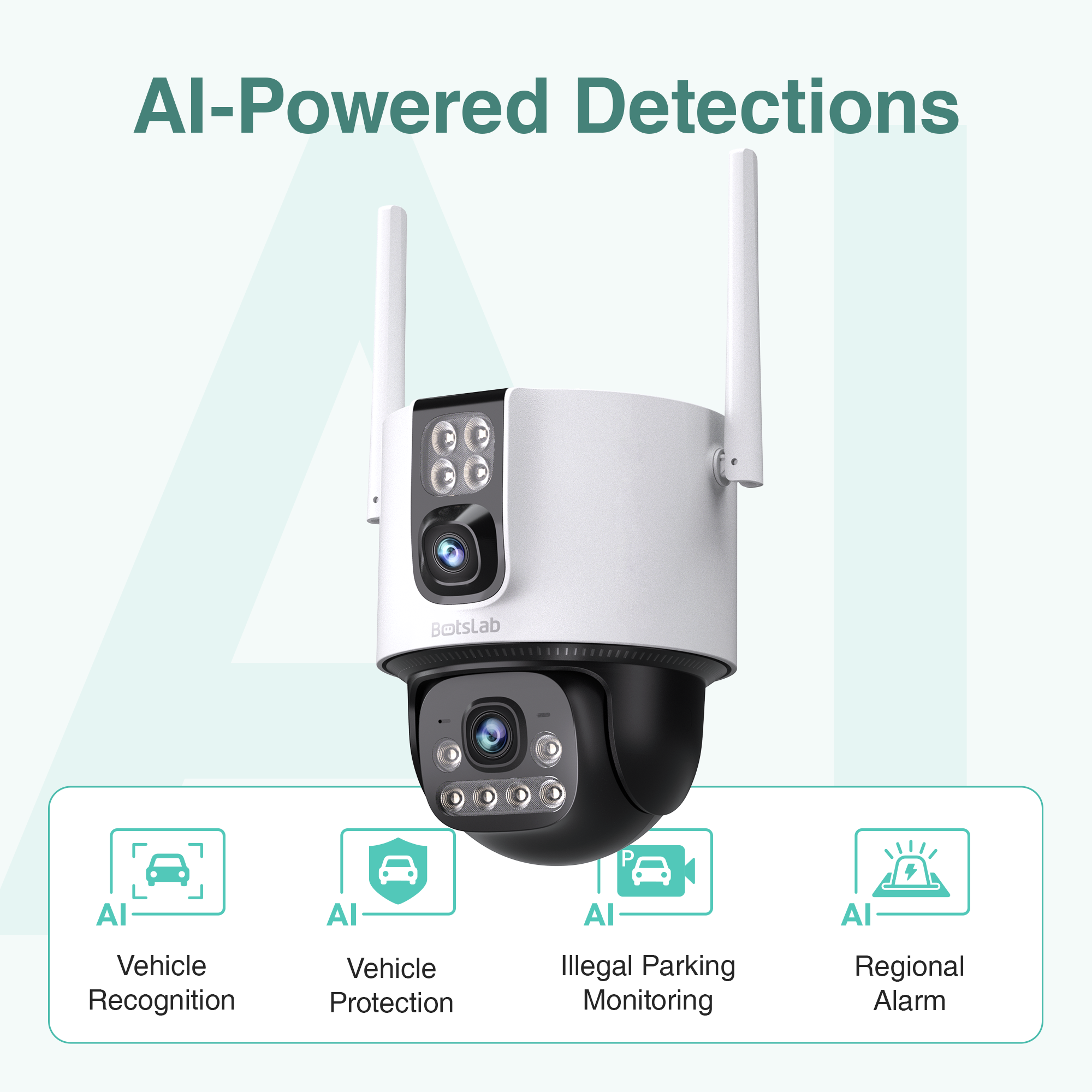 [Official Warranty] 360 Botslab W315 AI Smart Outdoor Dual Lens Camera | 360° View Pan-Tilt Edition (4MP 2.5K UHD / Wi-Fi 6 / IP66 Waterproof / AI Full-Color Night Vision)