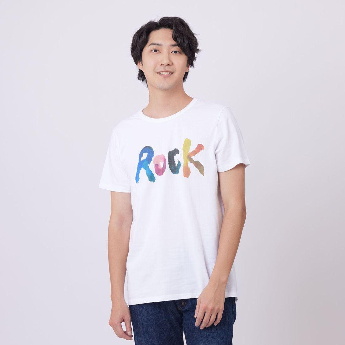 夏季搖滾 ROCK 短袖 蜜桃棉 男T 白色